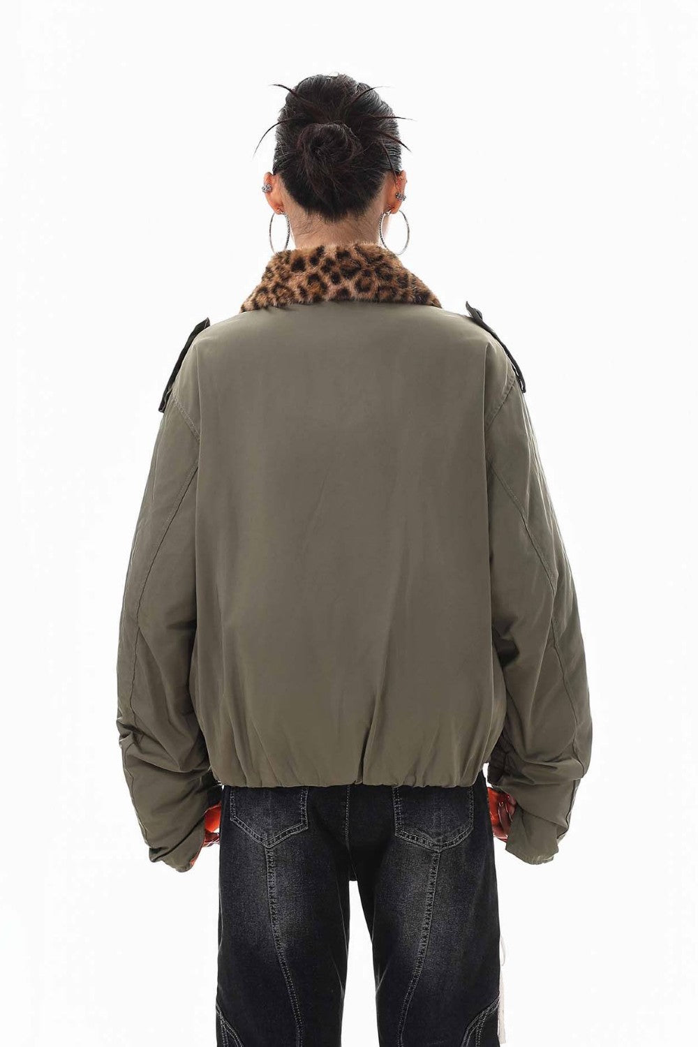 Leopard Collar Puffer Jacket