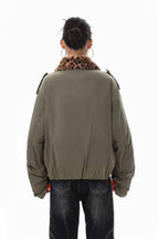 Leopard Collar Puffer Jacket
