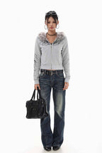 Frosted Fur Collar Jacket