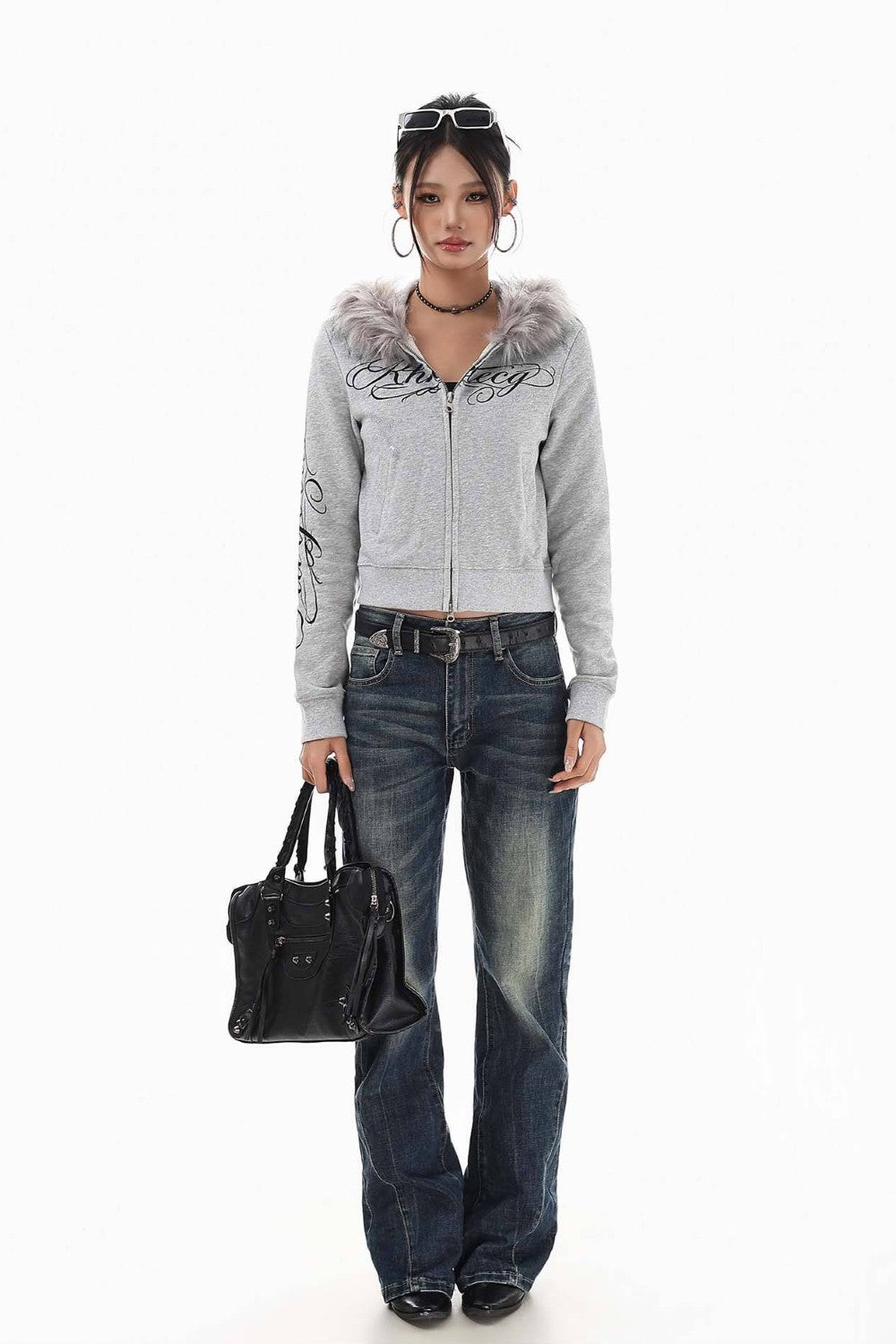 Frosted Fur Collar Jacket