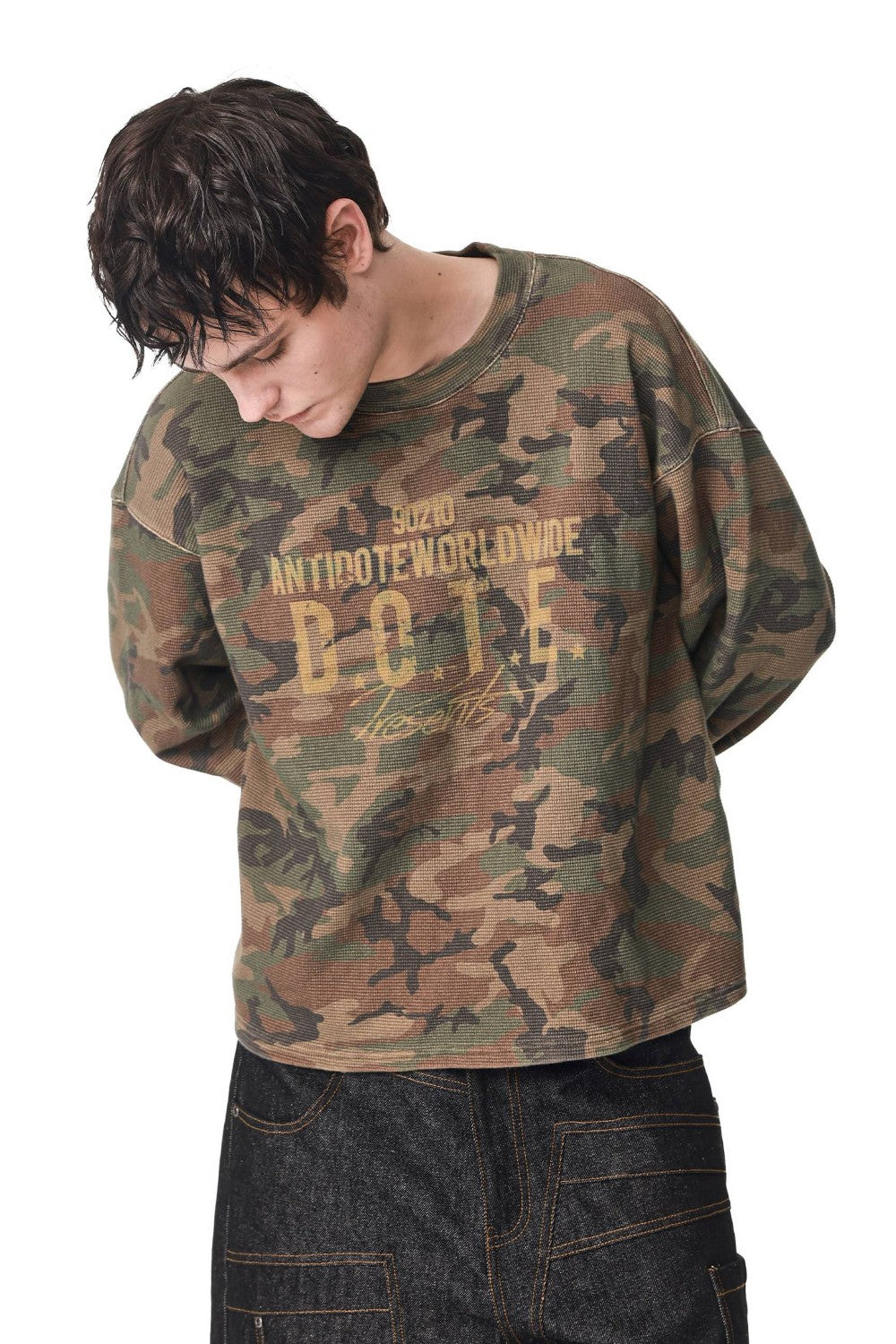 Camo Waffle Knit Long Sleeve