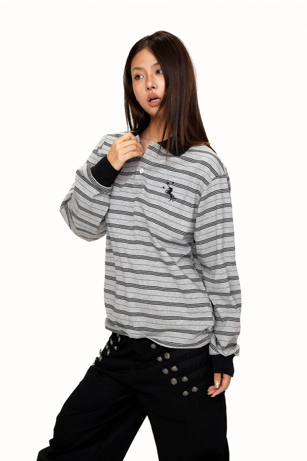Aubrey Embroidered Polo Longsleeve