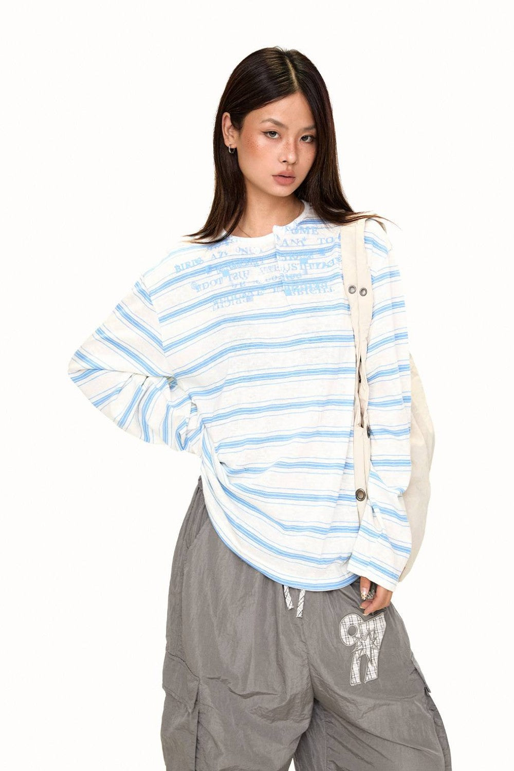 Heidi Blue Stripe Henley