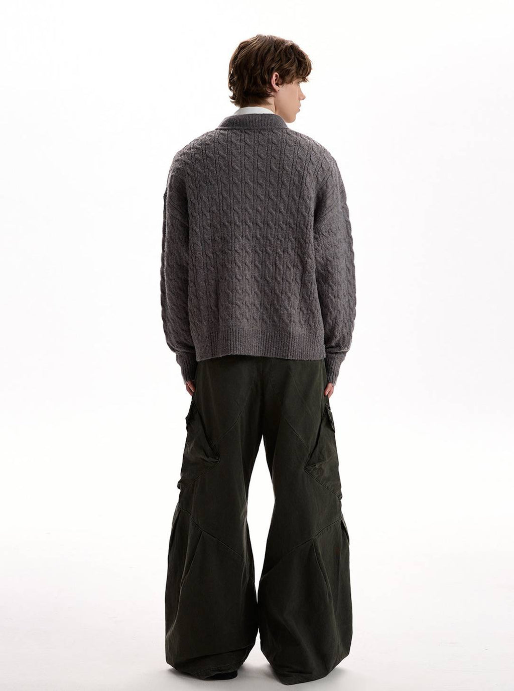 Cable Knit V-Neck Sweater