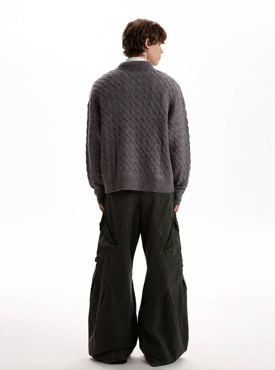 Cable Knit V-Neck Sweater