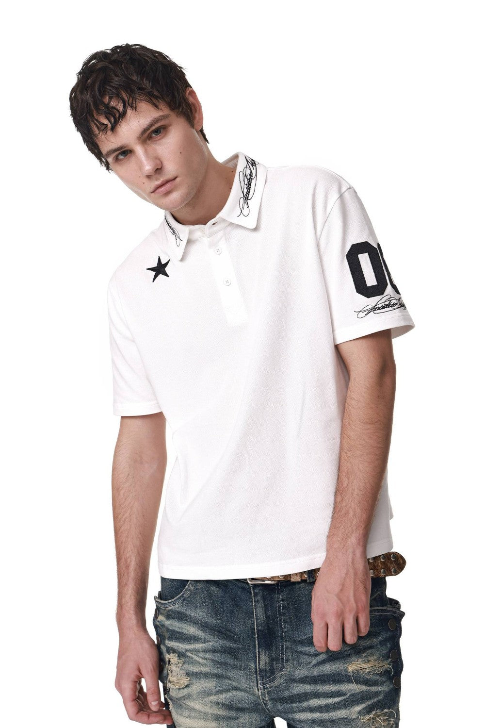 Embroidered Star Polo Shirt