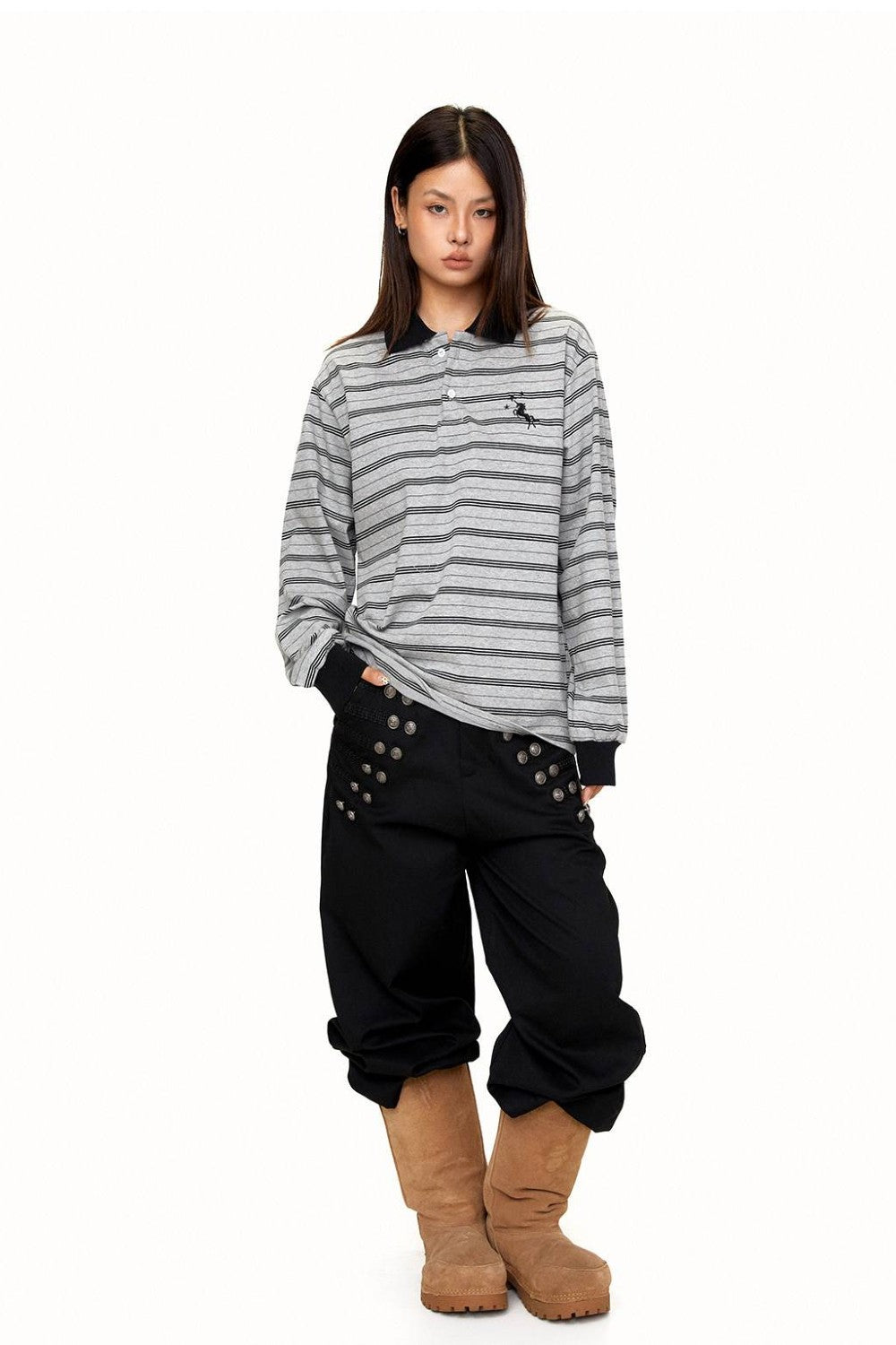 Siena Buttoned Wide-Leg Pants