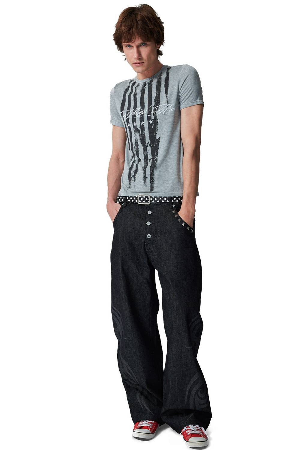 Tribal Studded Baggy Jeans