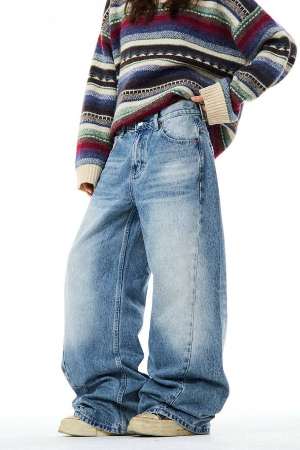 Blue Divide Wide Jeans