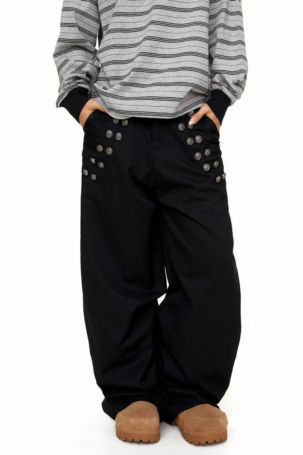 Siena Buttoned Wide-Leg Pants