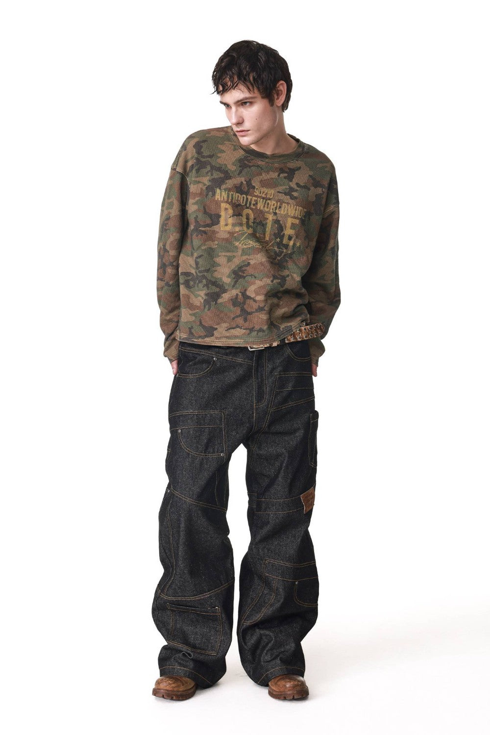 Camo Waffle Knit Long Sleeve