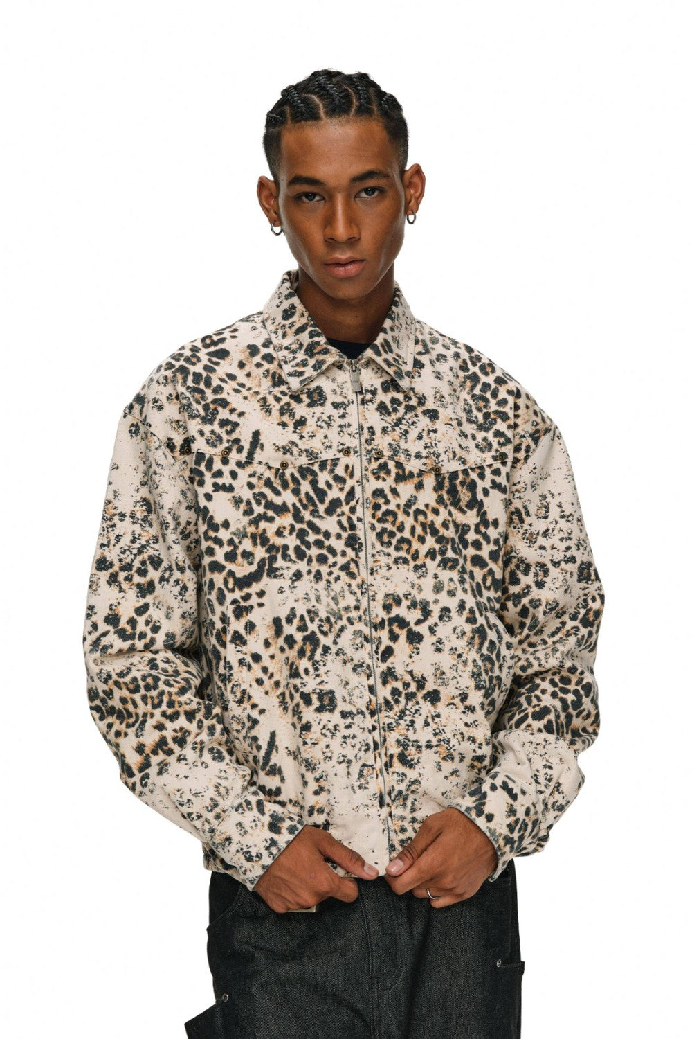 Retro Leopard Workwear Jacket
