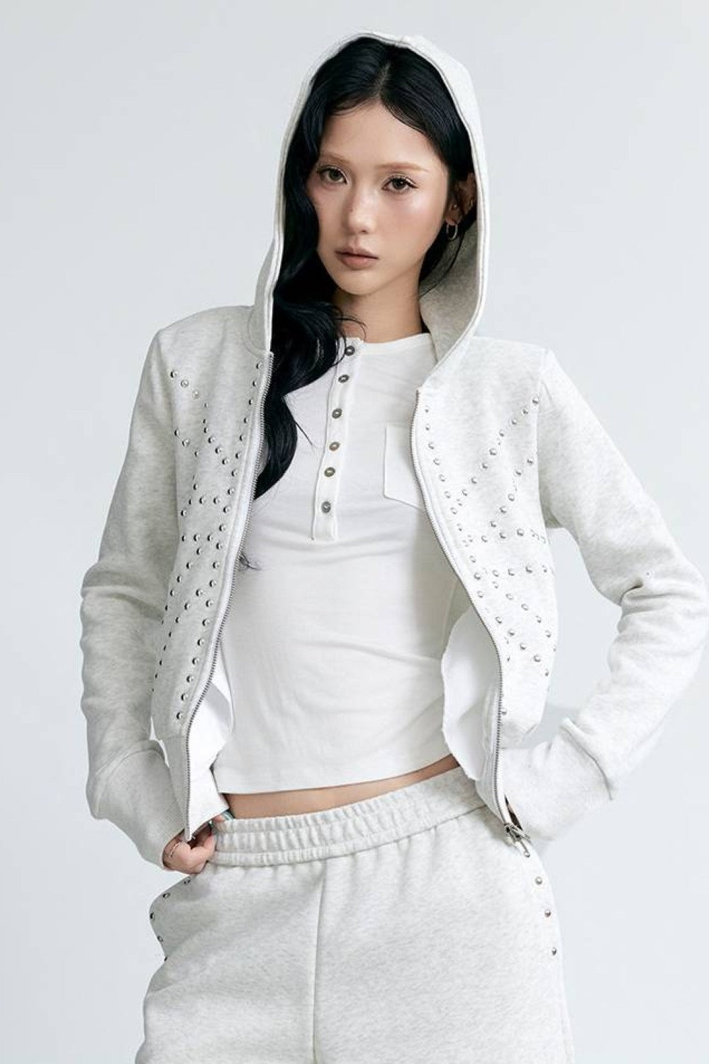 Chrome Saint Cropped Hoodie