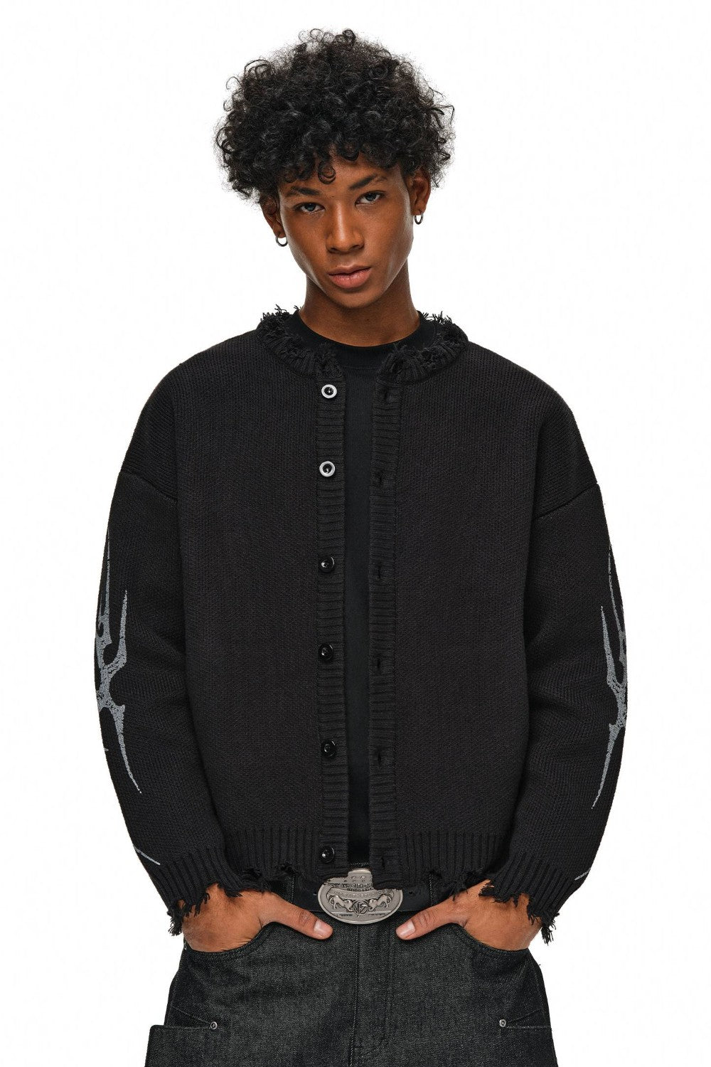 Frayed Drift Knit Cardigan