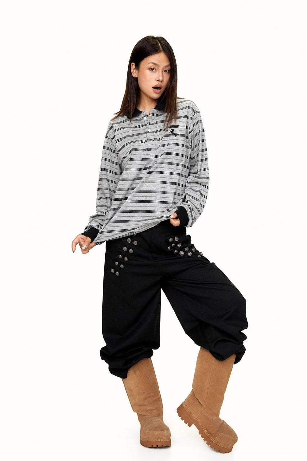 Siena Buttoned Wide-Leg Pants