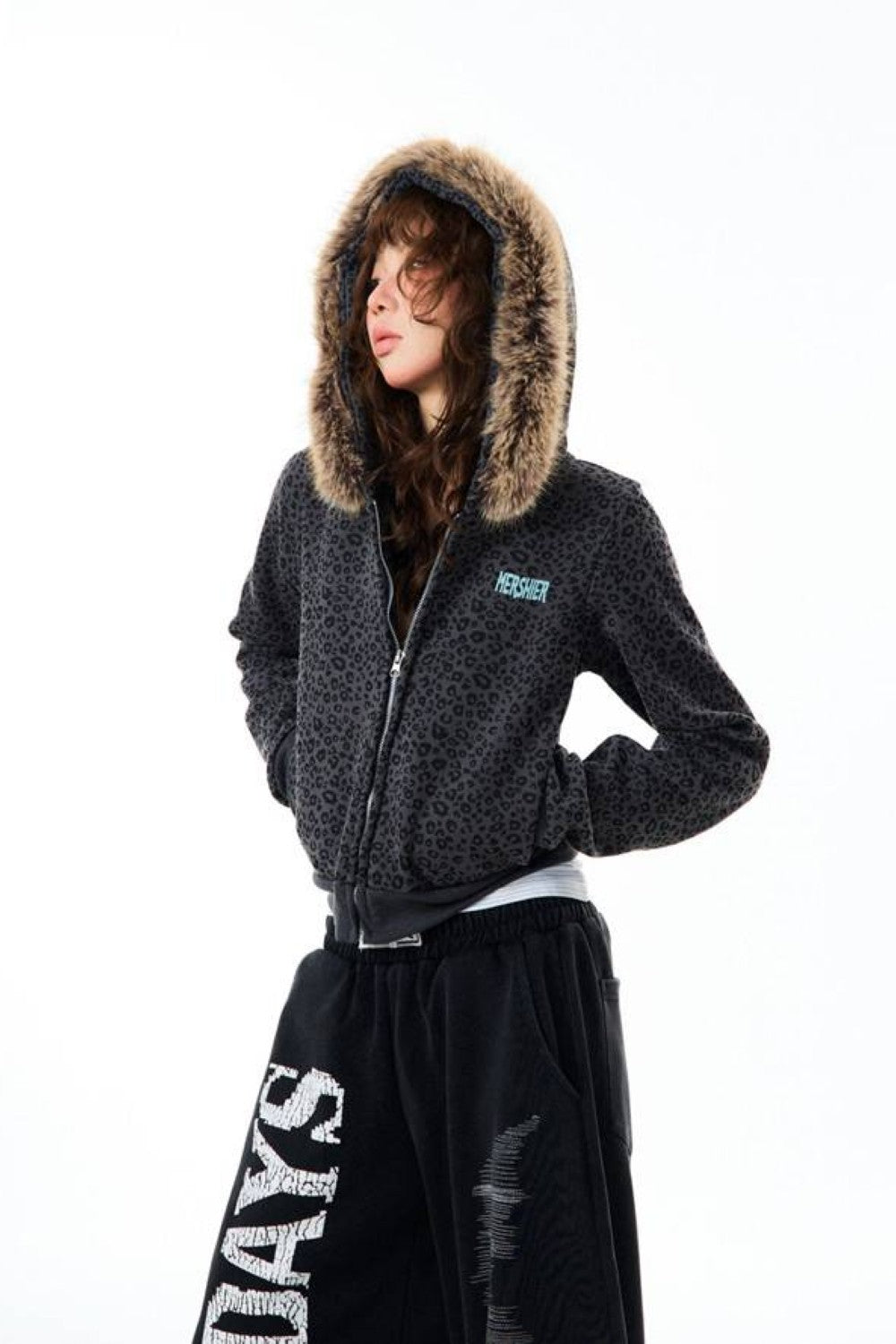 Midnight Leopard Fur Jacket