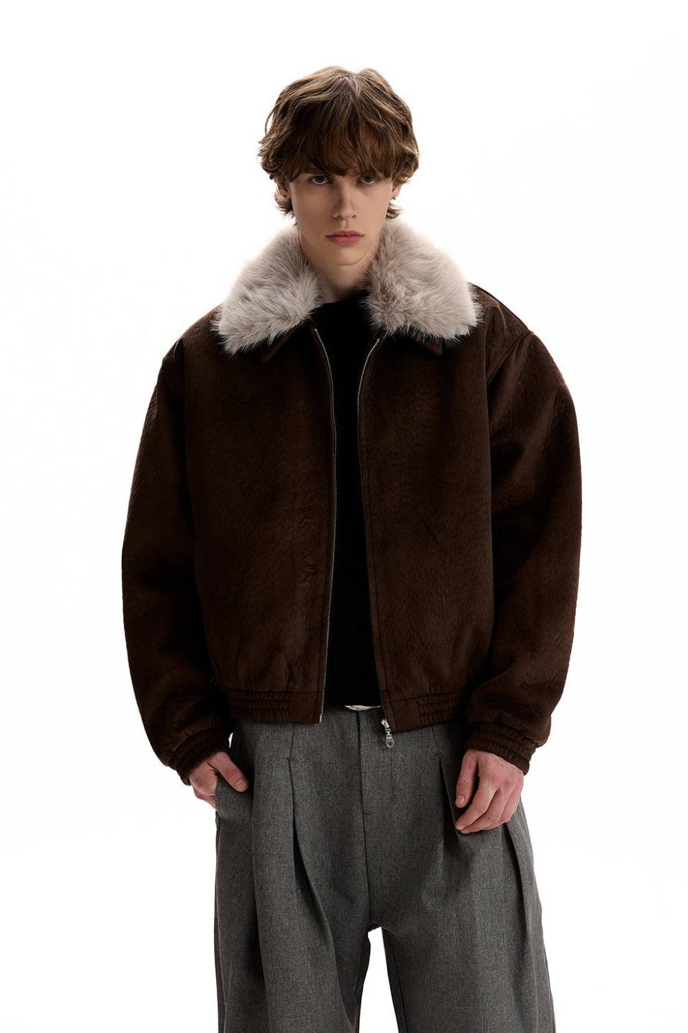 Fur Collar Bomber Jacket
