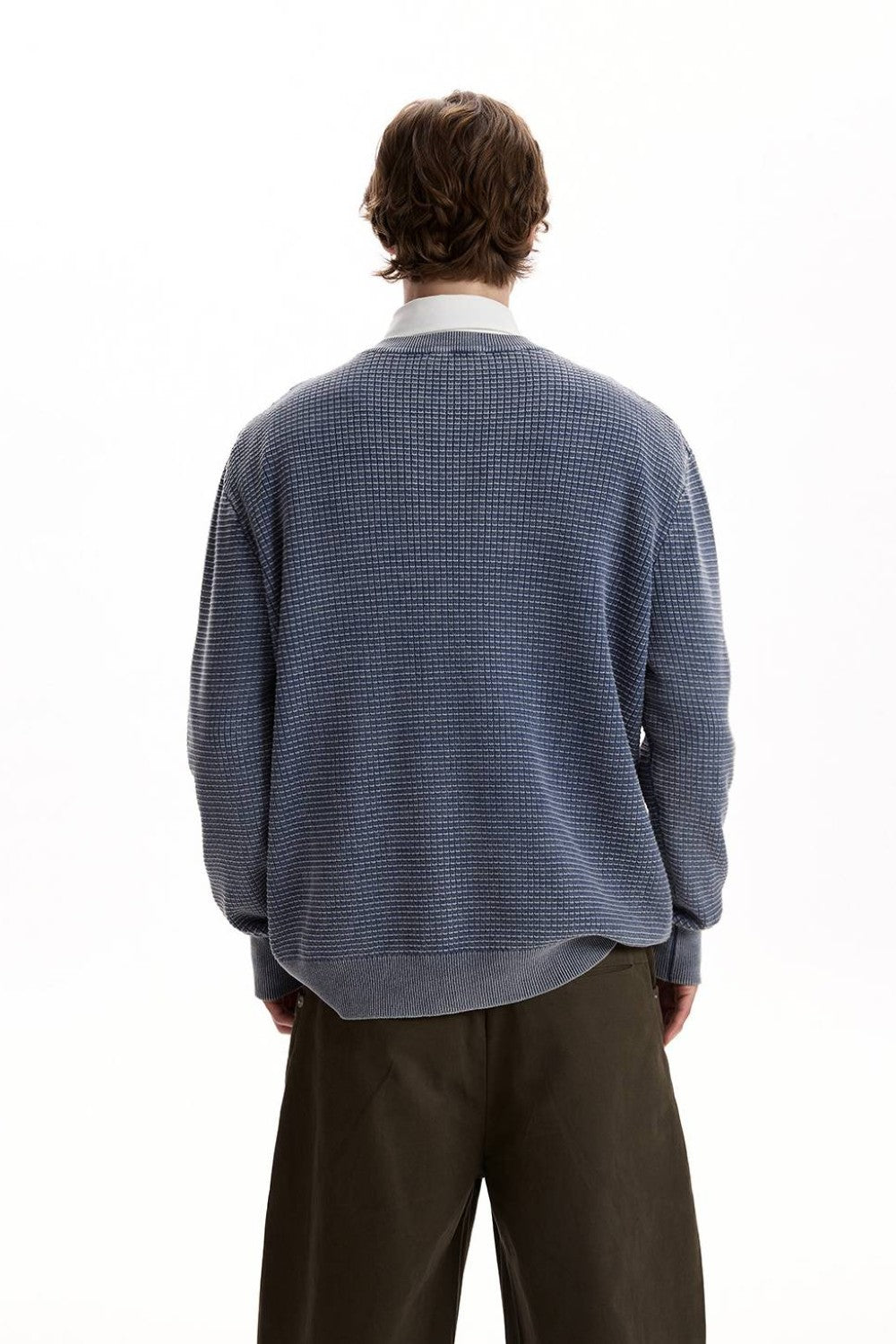 Waffle Knit Henley Sweater