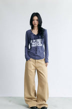 Echo Graphic V-Neck Top