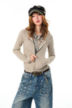 Layered Leopard Studded Jacket