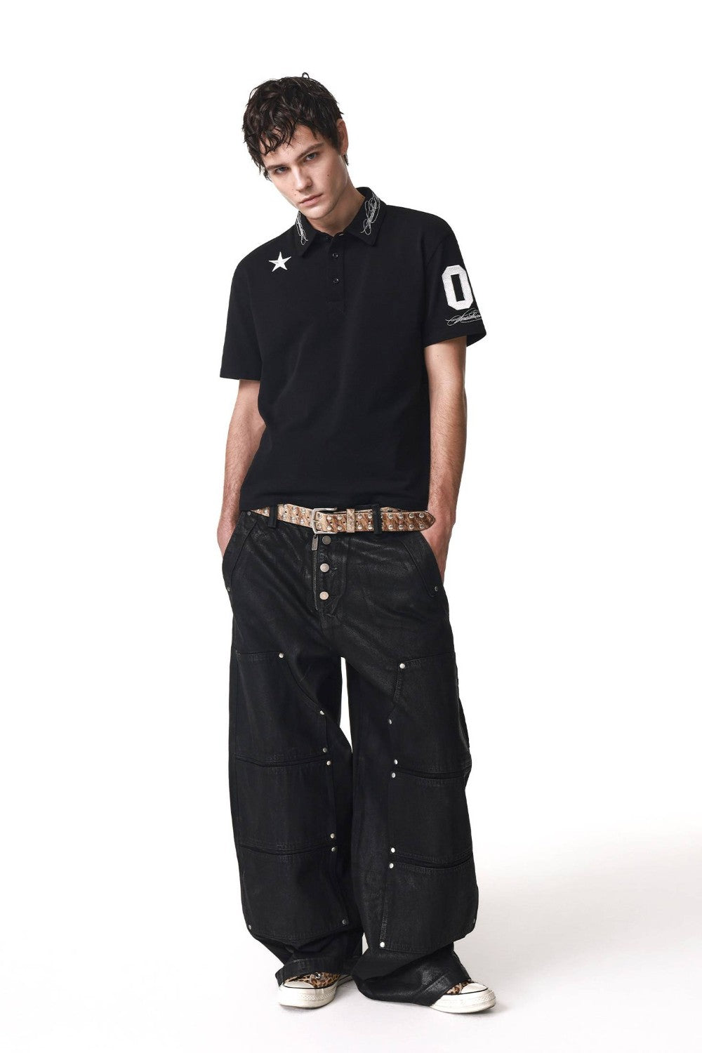 Embroidered Star Polo Shirt
