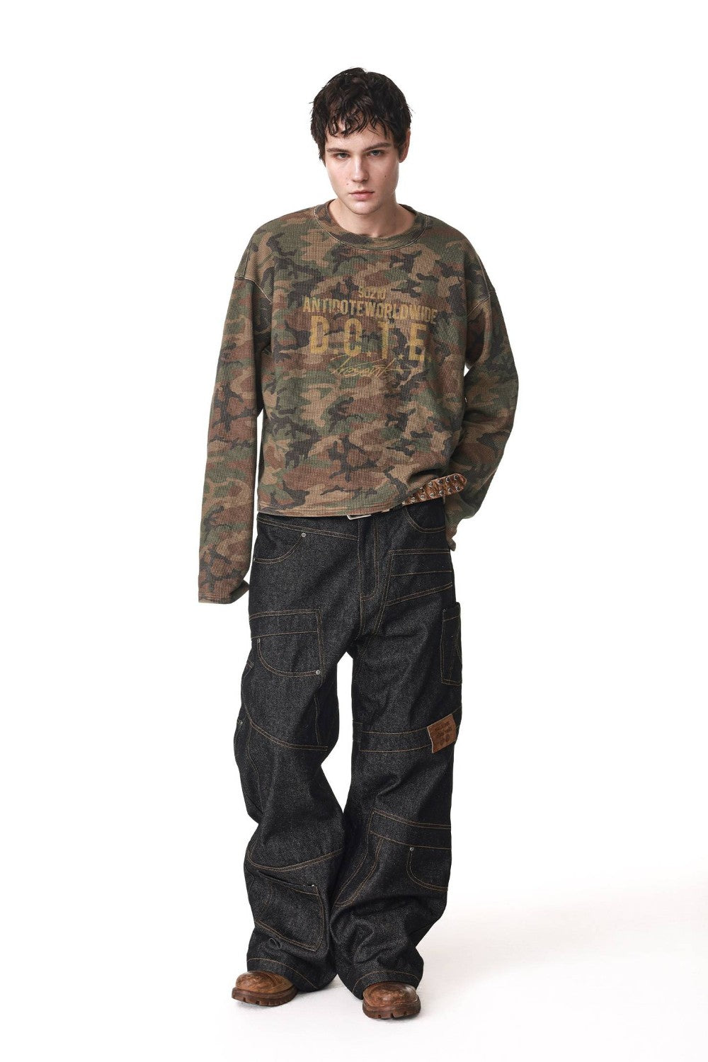 Camo Waffle Knit Long Sleeve