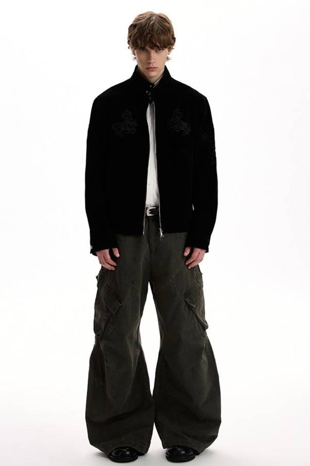 Dragon Embroidered Suede Jacket