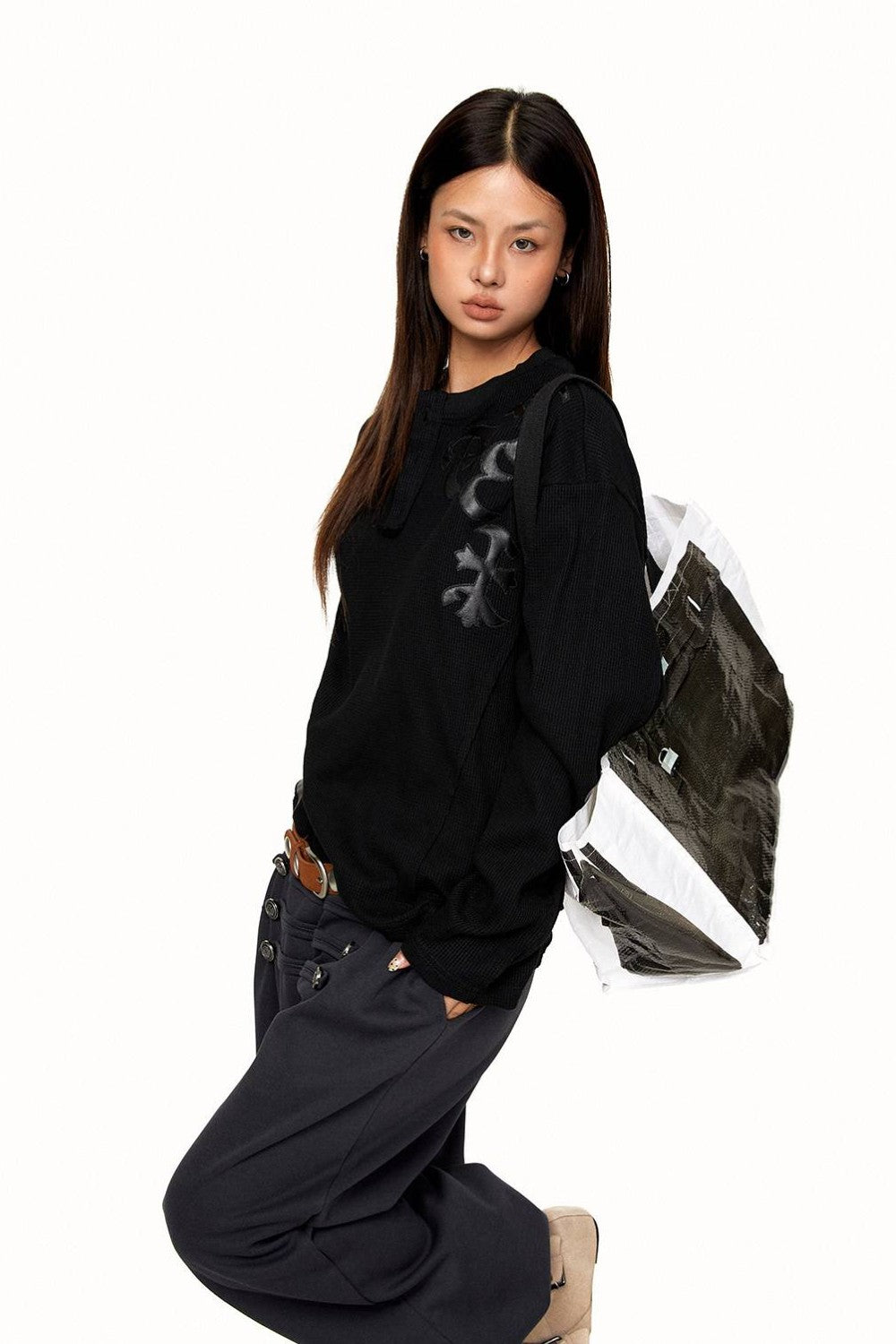 Letter Patch Henley Longsleeve