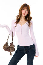 Everyday Darling Button Top