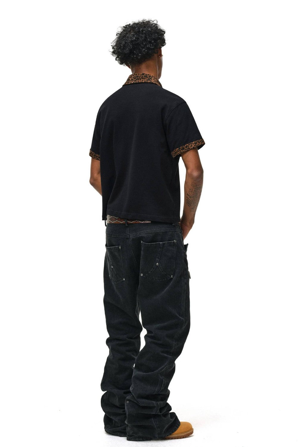 Leopard Trim Polo Tee