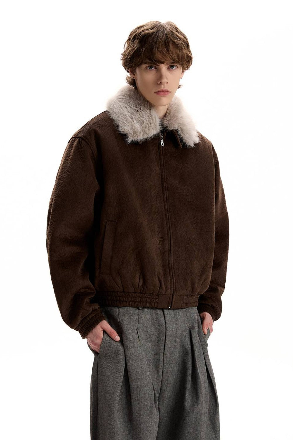 Fur Collar Bomber Jacket