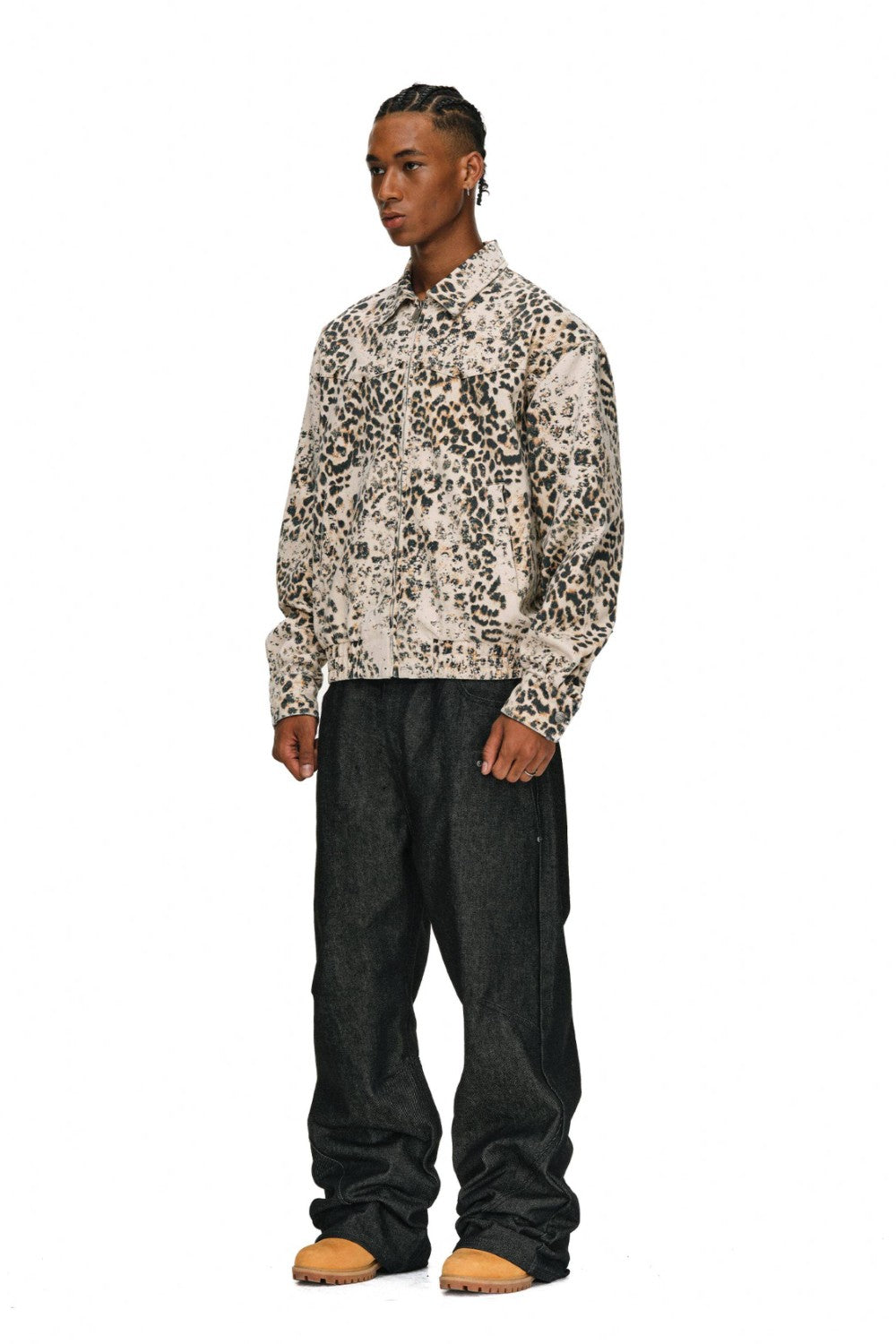 Retro Leopard Workwear Jacket