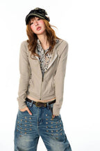 Layered Leopard Studded Jacket