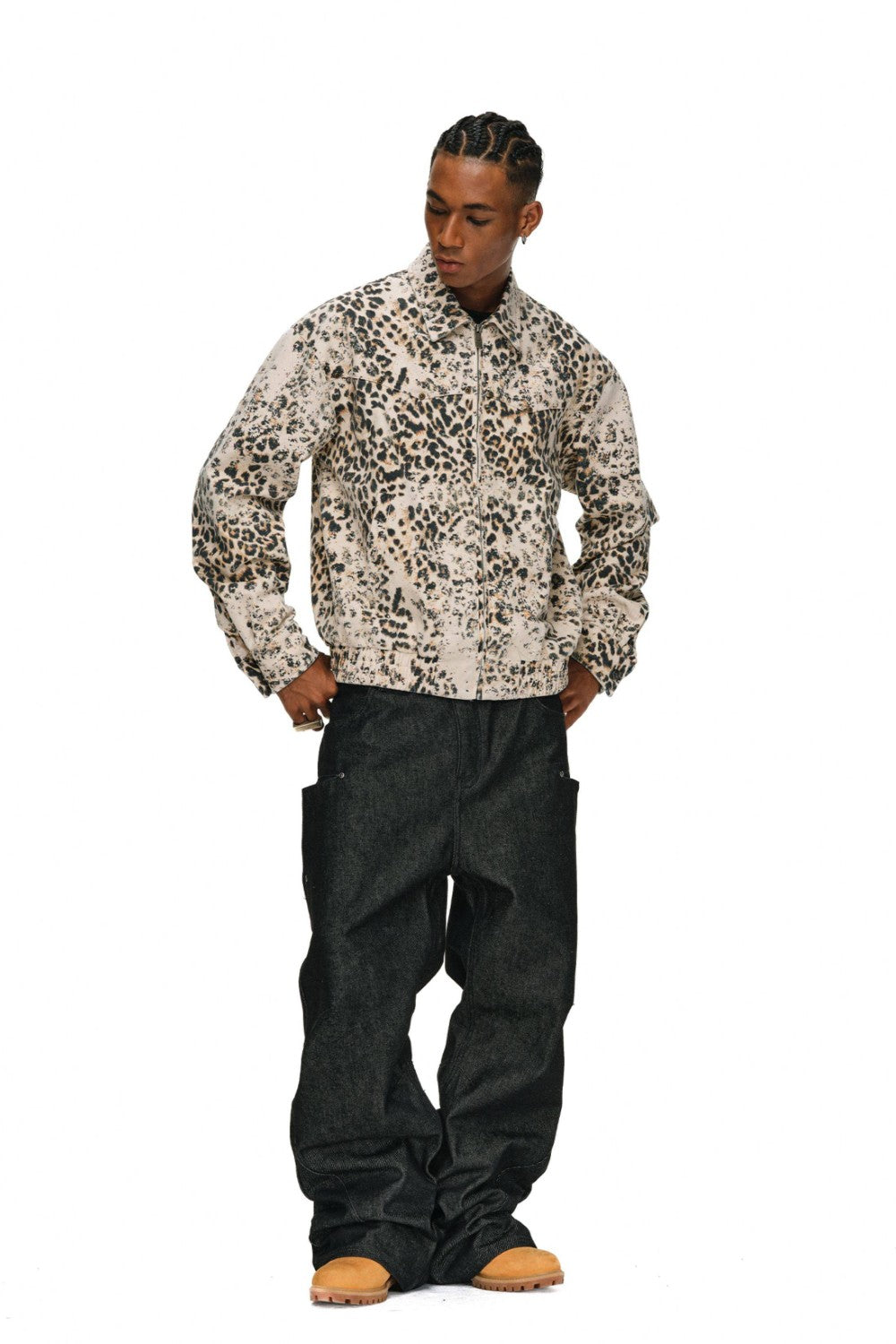 Retro Leopard Workwear Jacket