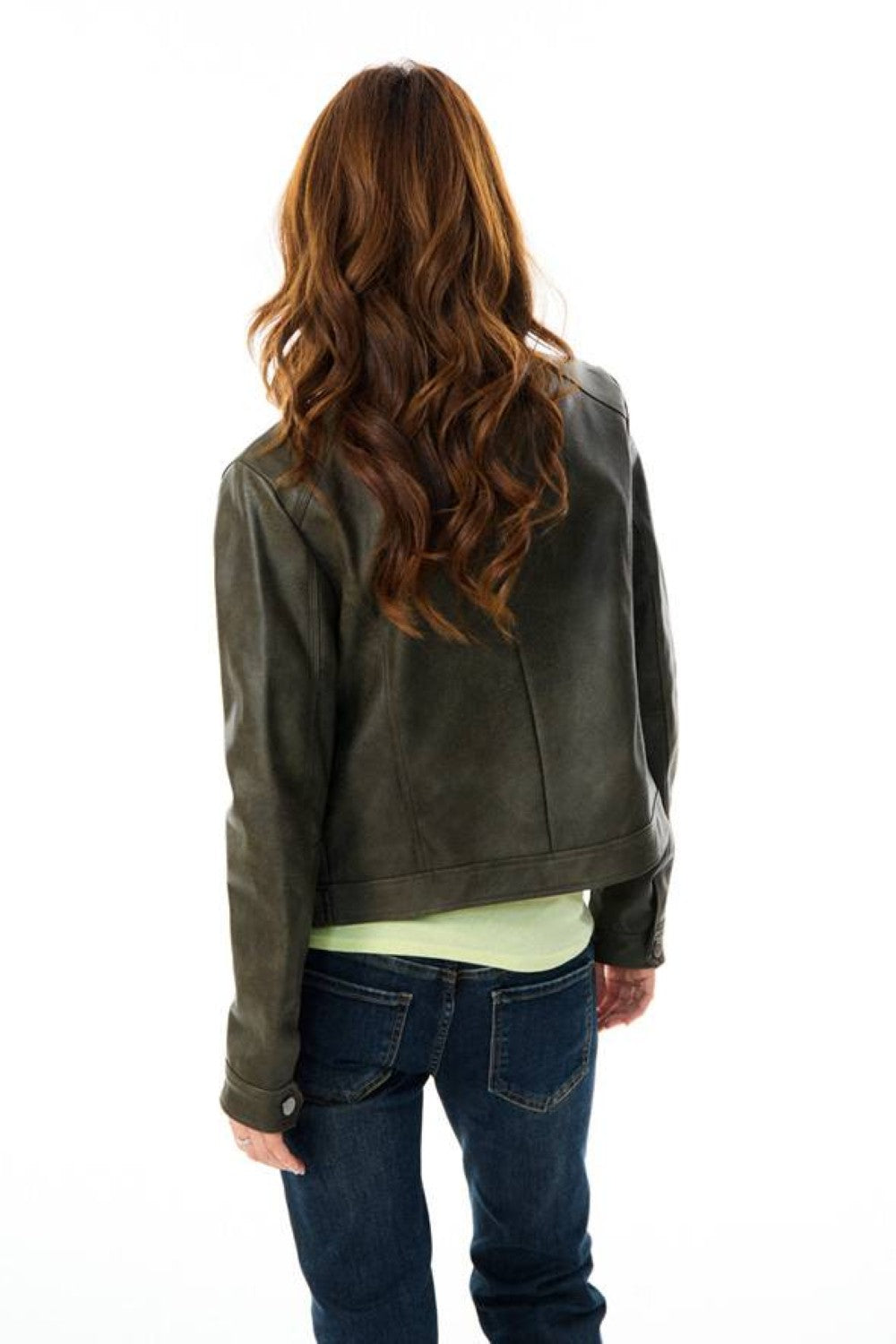 Vintage Olive Moto Jacket