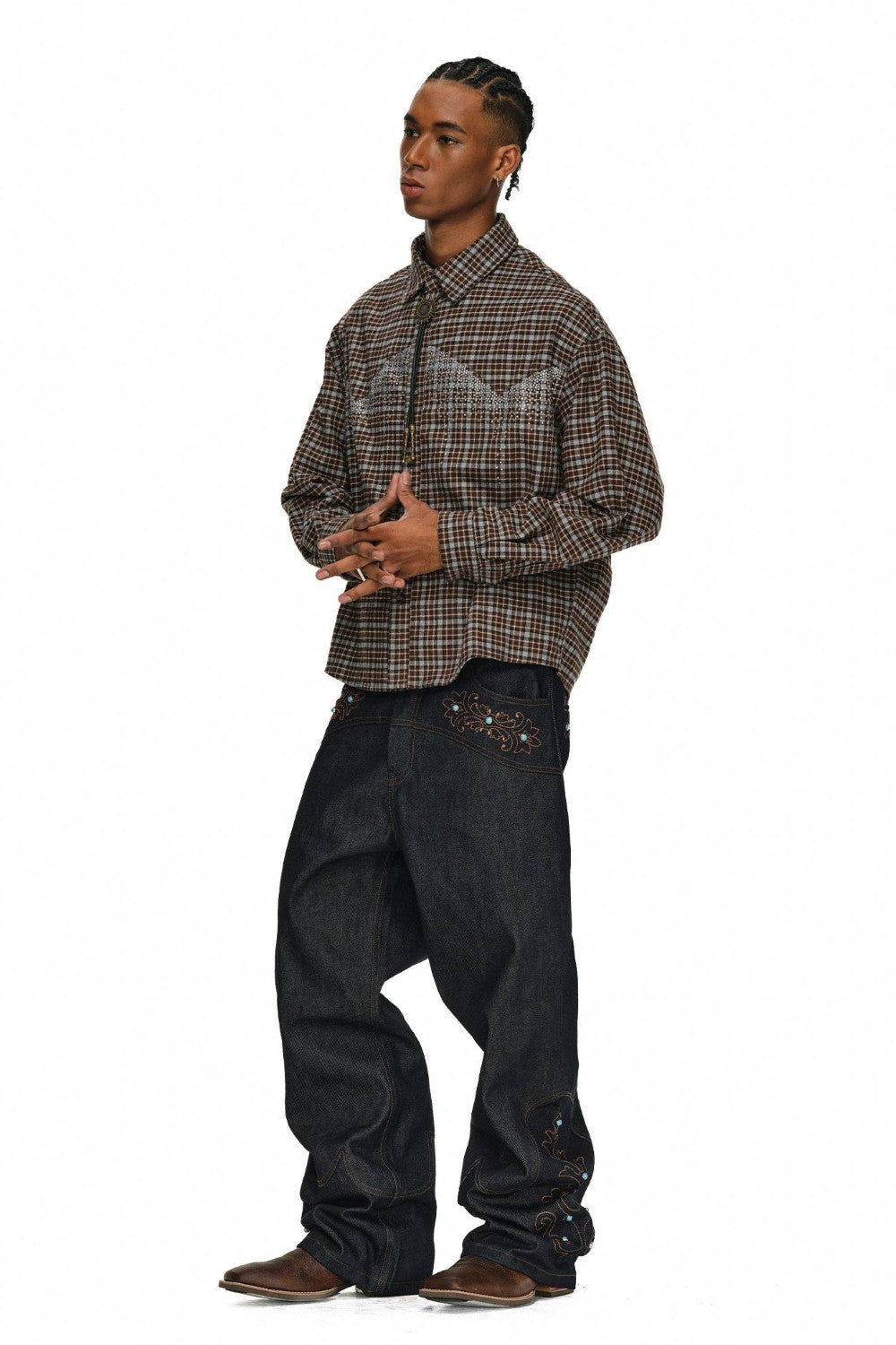 Western Embroidered Indigo Jeans