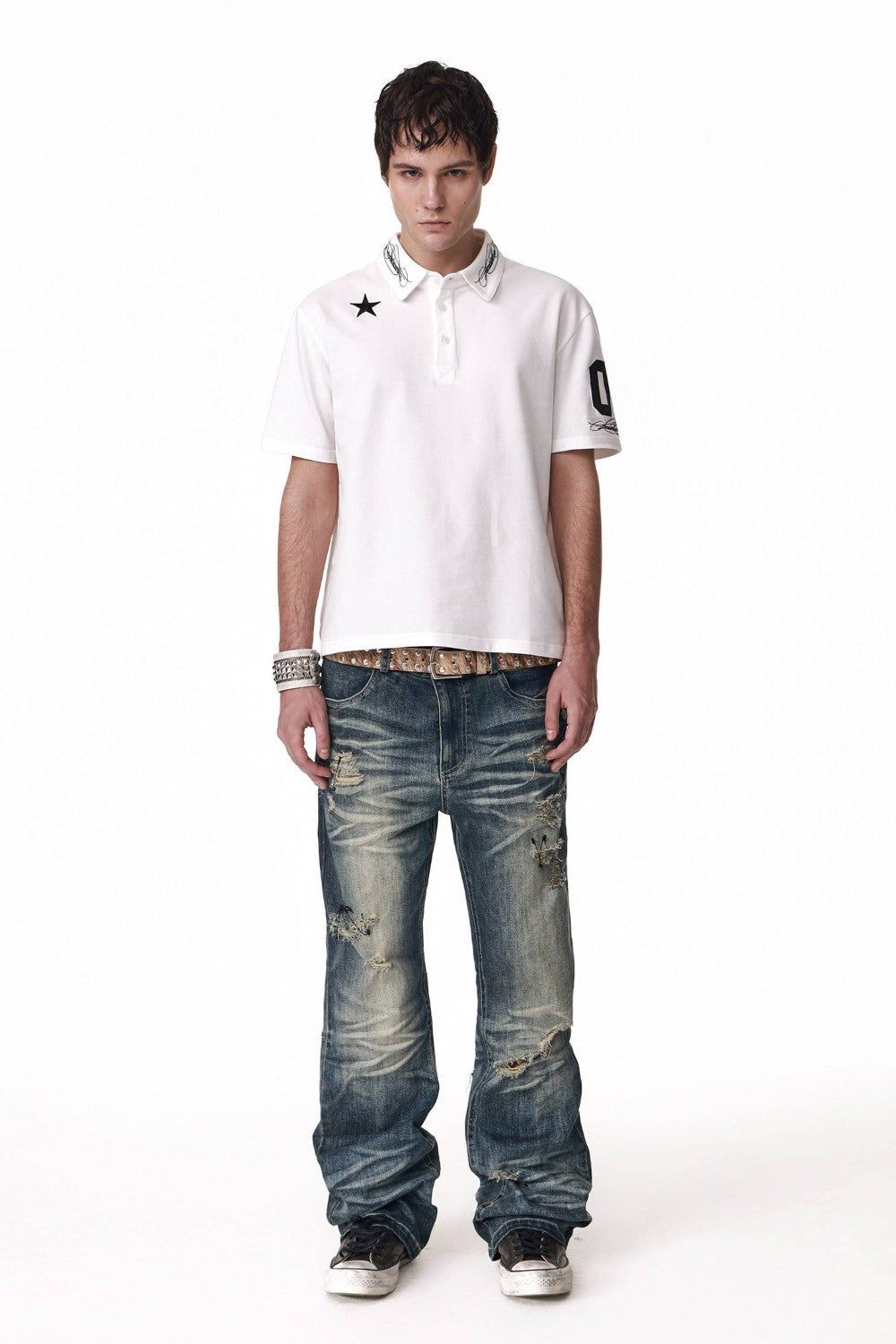Embroidered Star Polo Shirt