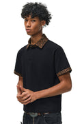 Leopard Trim Polo Tee