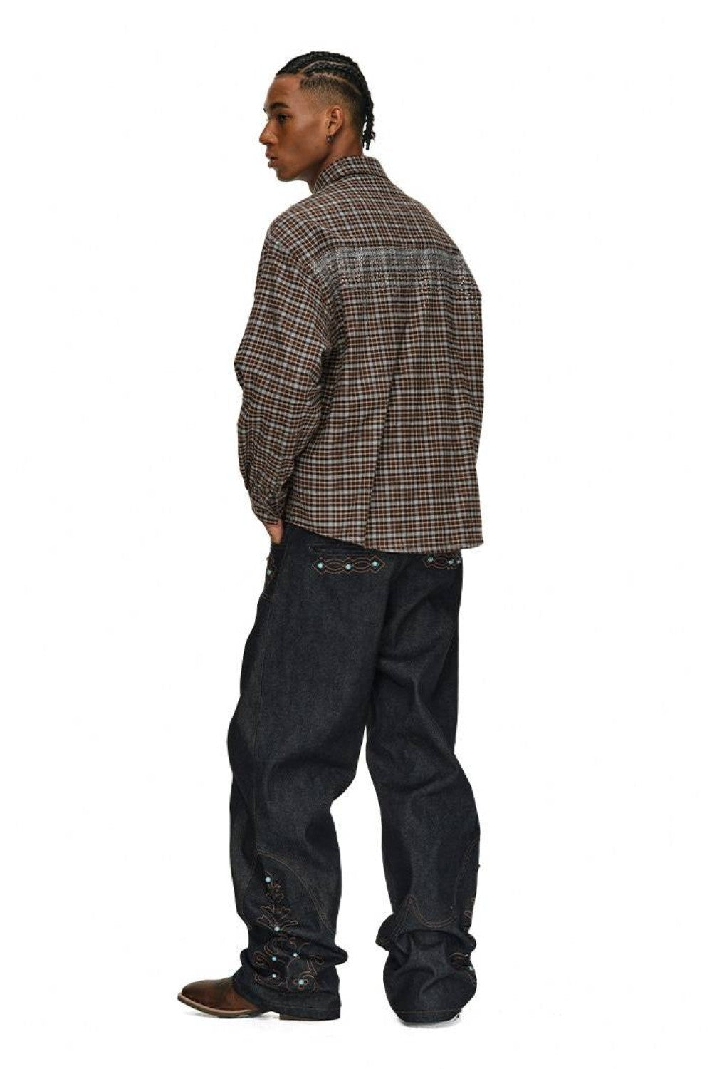 Western Embroidered Indigo Jeans