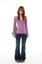 Amethyst Cable Knit Top