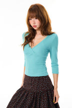 Siren Ruched V-Neck Top