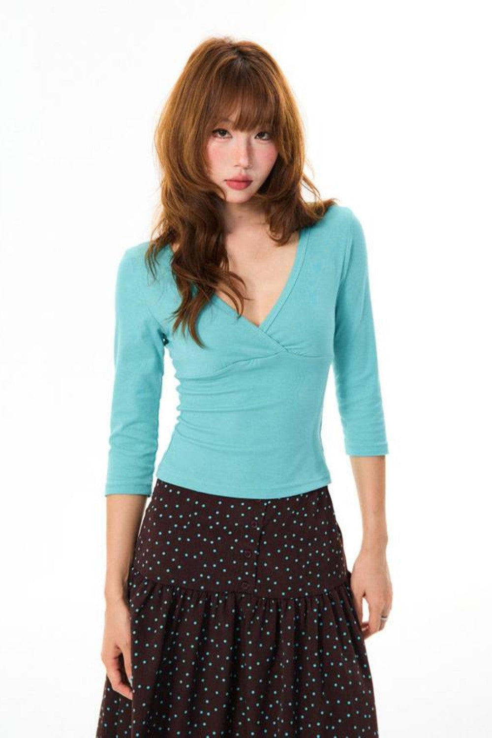 Siren Ruched V-Neck Top