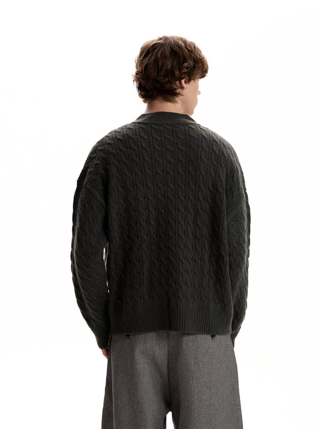 Cable Knit V-Neck Sweater