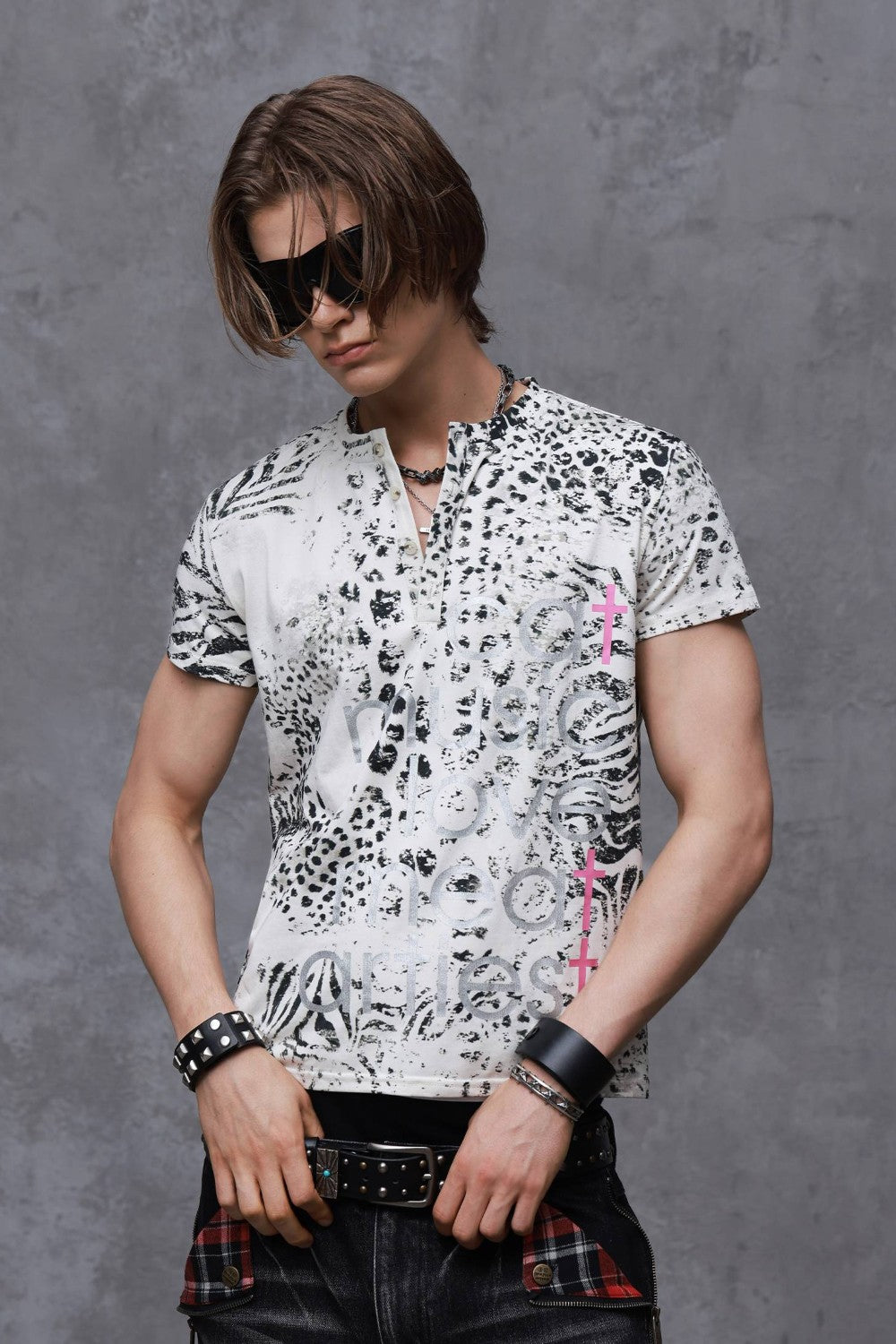 Silver Letter Tiger Henley
