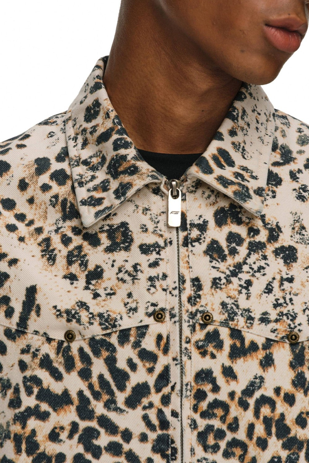 Retro Leopard Workwear Jacket