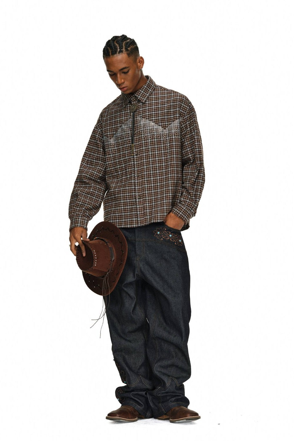 Western Embroidered Indigo Jeans