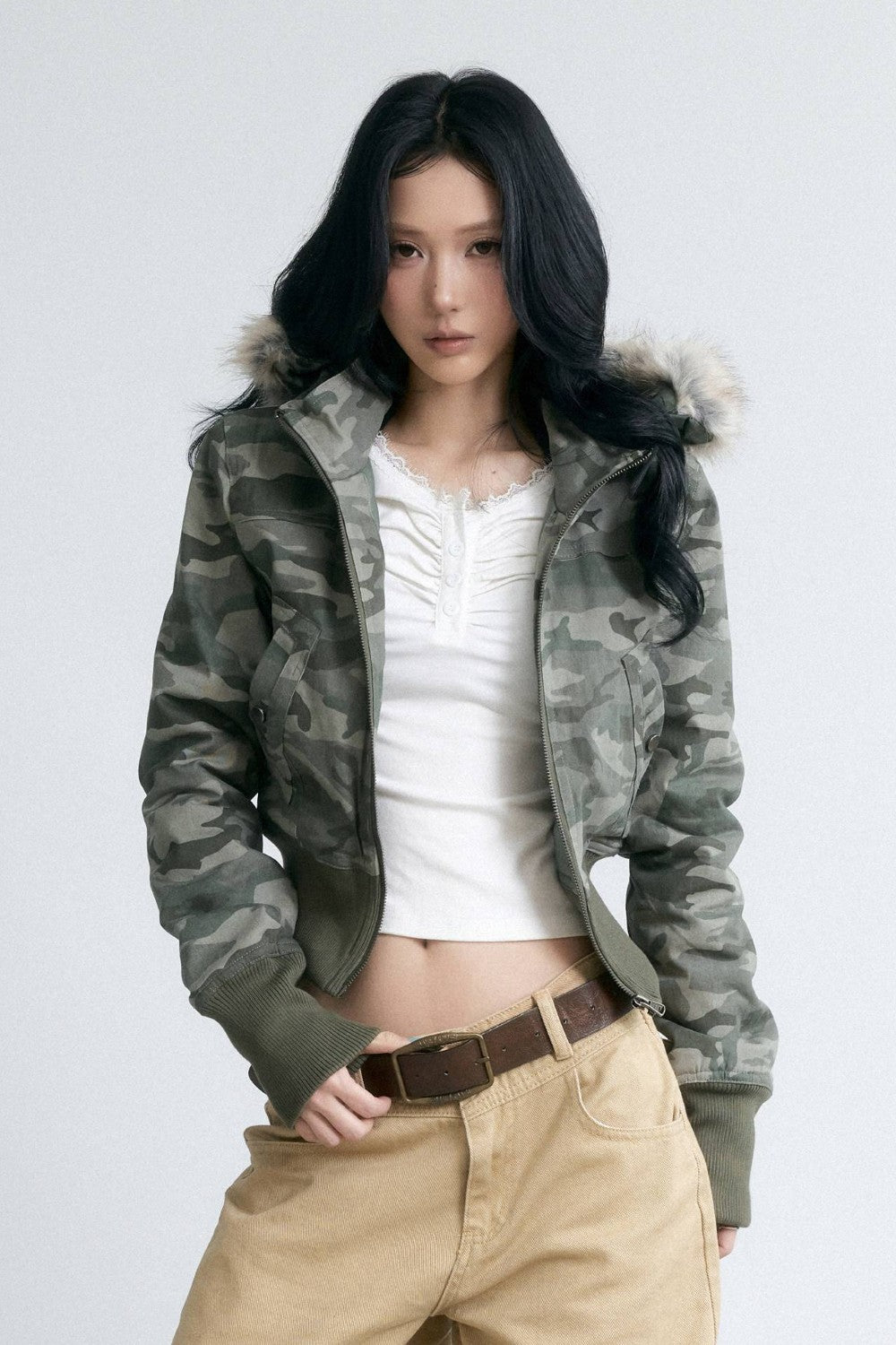 Camo Fur Flight Jacket