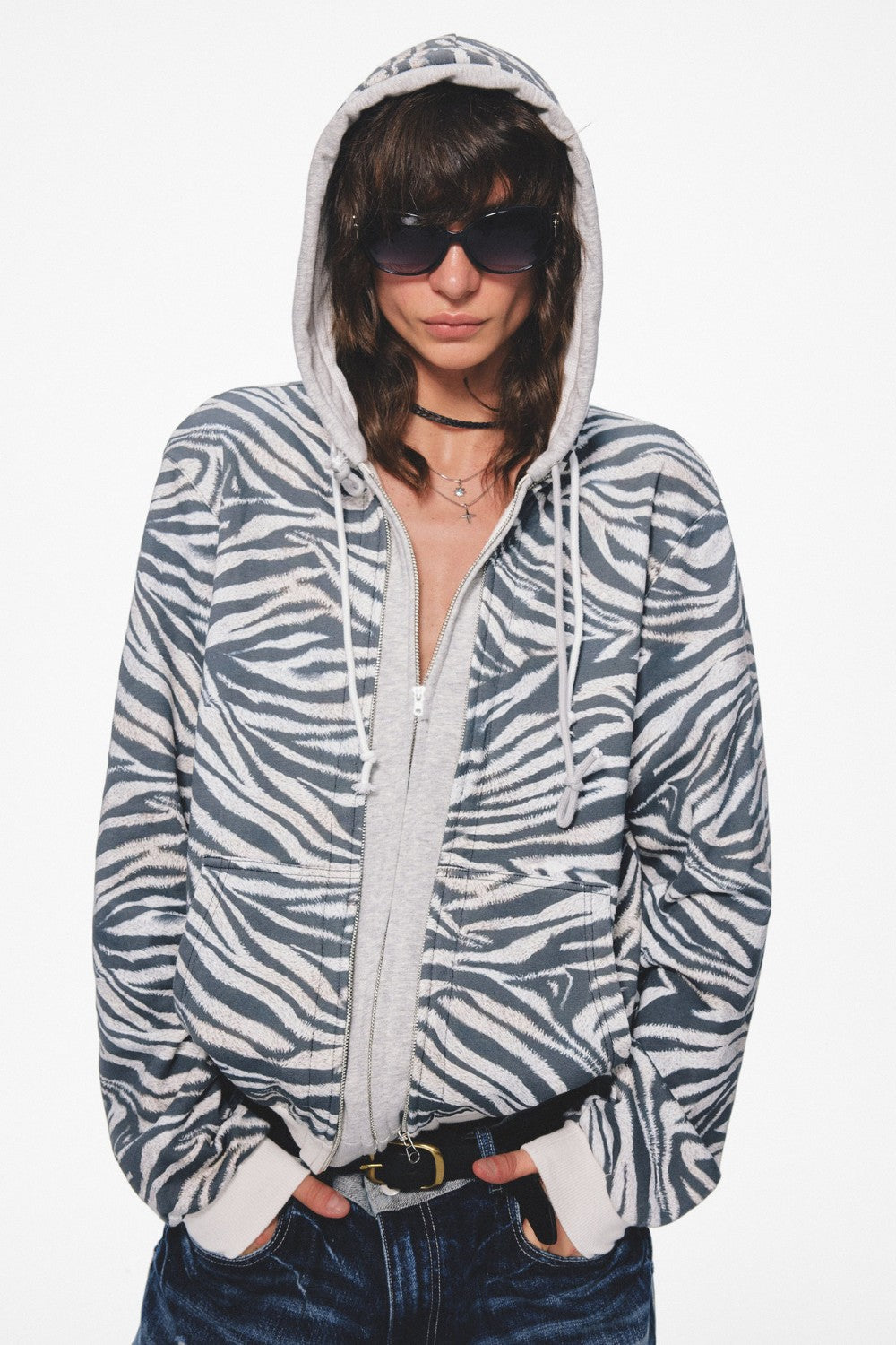 Static Zebra Hooded Jacket