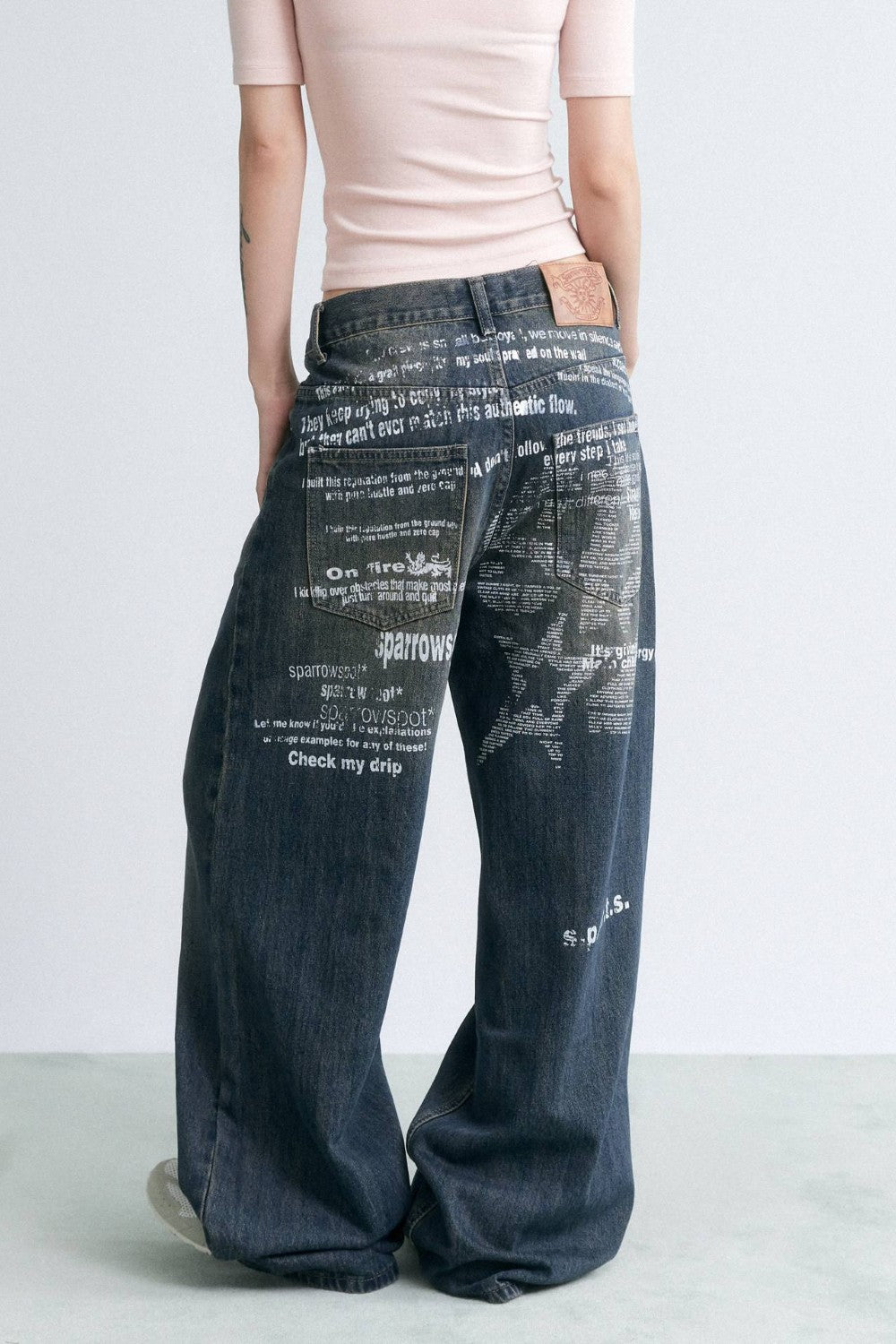 Washed Galaxy Wide Jeans