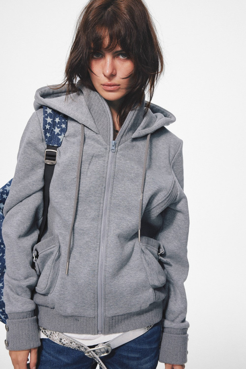 Heather Double Collar Jacket
